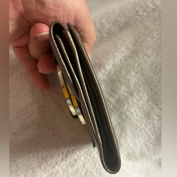 BVLGARI Metallic Brown Chandra with Leather Double Ring Flap monogram - Picture 5 of 13